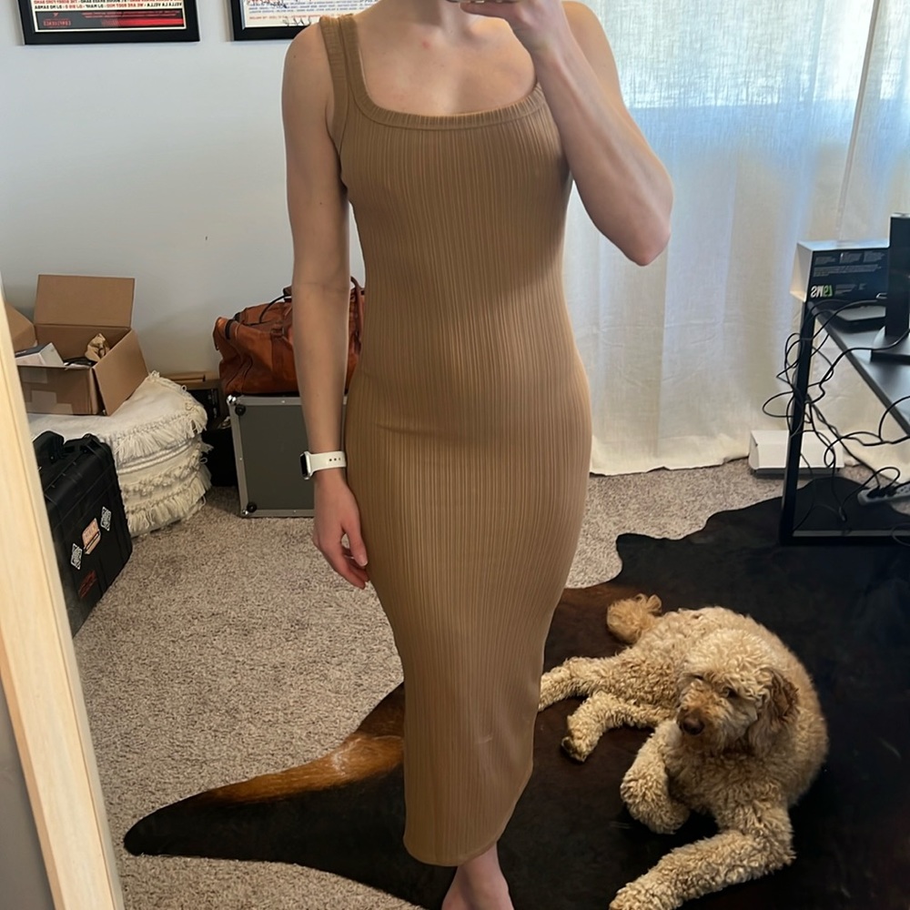 Hello Molly Tan Midi Dress